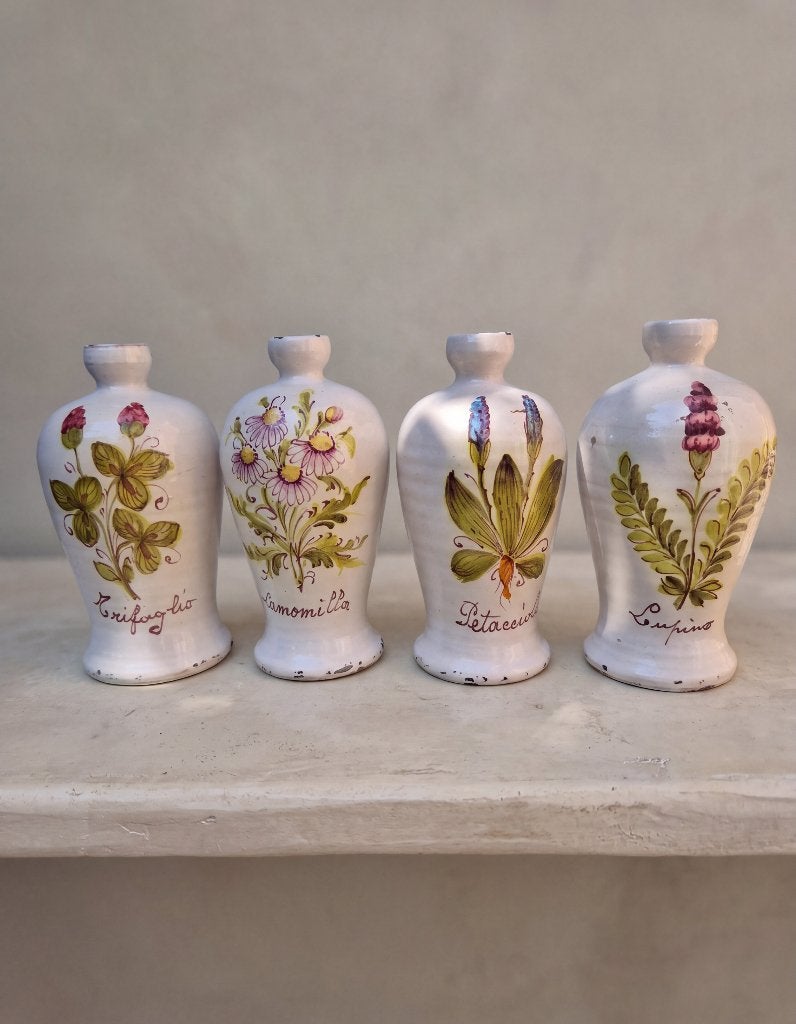 4 Handgemaakte TOSCAANSE Kruiken Italië, met kruiden, Antiek en Kunst, Ophalen of Verzenden
