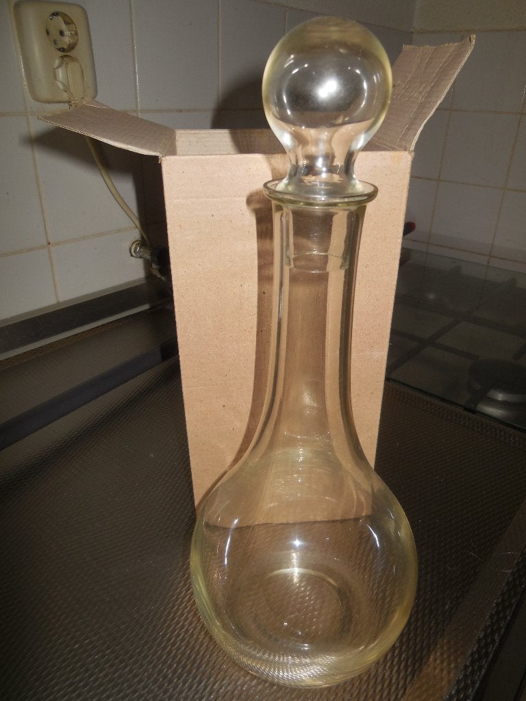 Glazen karaf met stop, Ophalen of Verzenden, Zo goed als nieuw, Glas, Overige stijlen