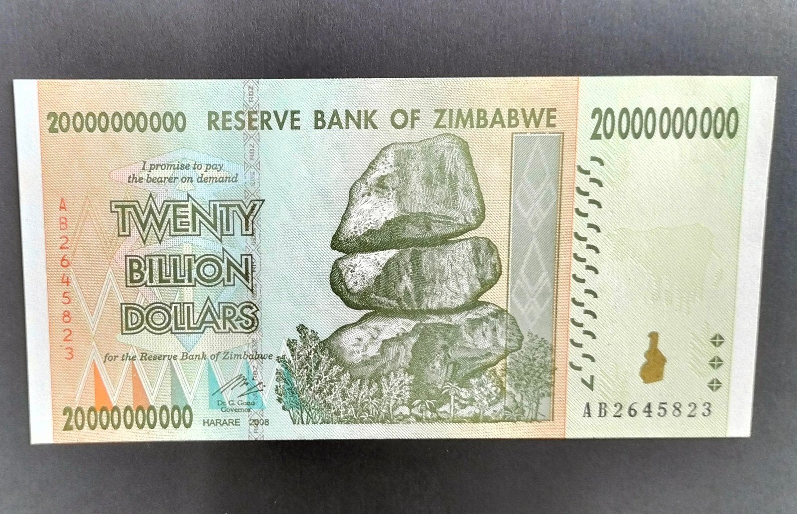 Zimbabwe - 20 Biljoen Dollar 2008 - Pick#86 UNC, Verzenden, Zimbabwe, Los biljet