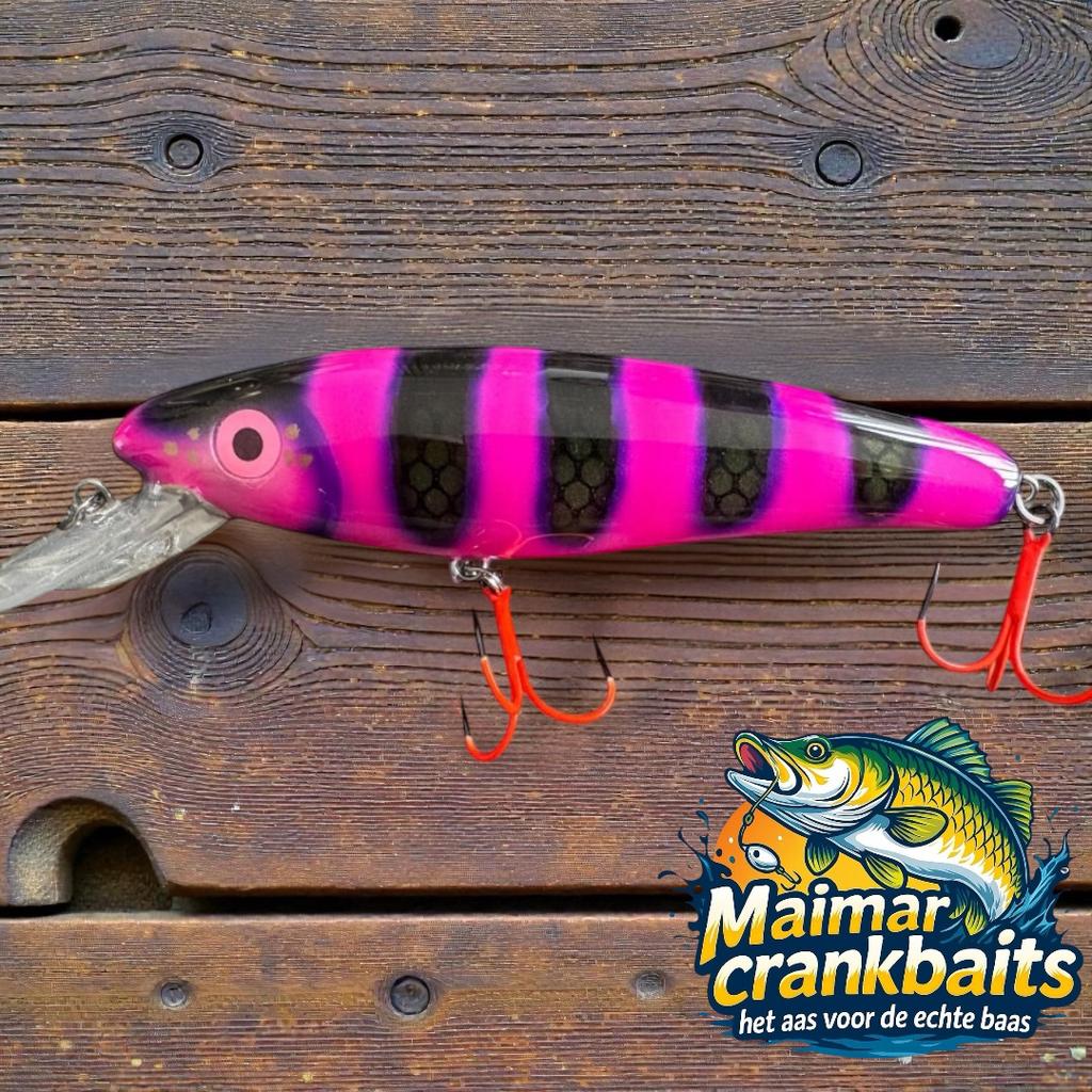 ErnieCC 6” custom gespoten en UV treble 1# afgehaakt., Watersport en Boten, Hengelsport | Roofvissen, Haak, Purmerend, Maimarcrankbaits