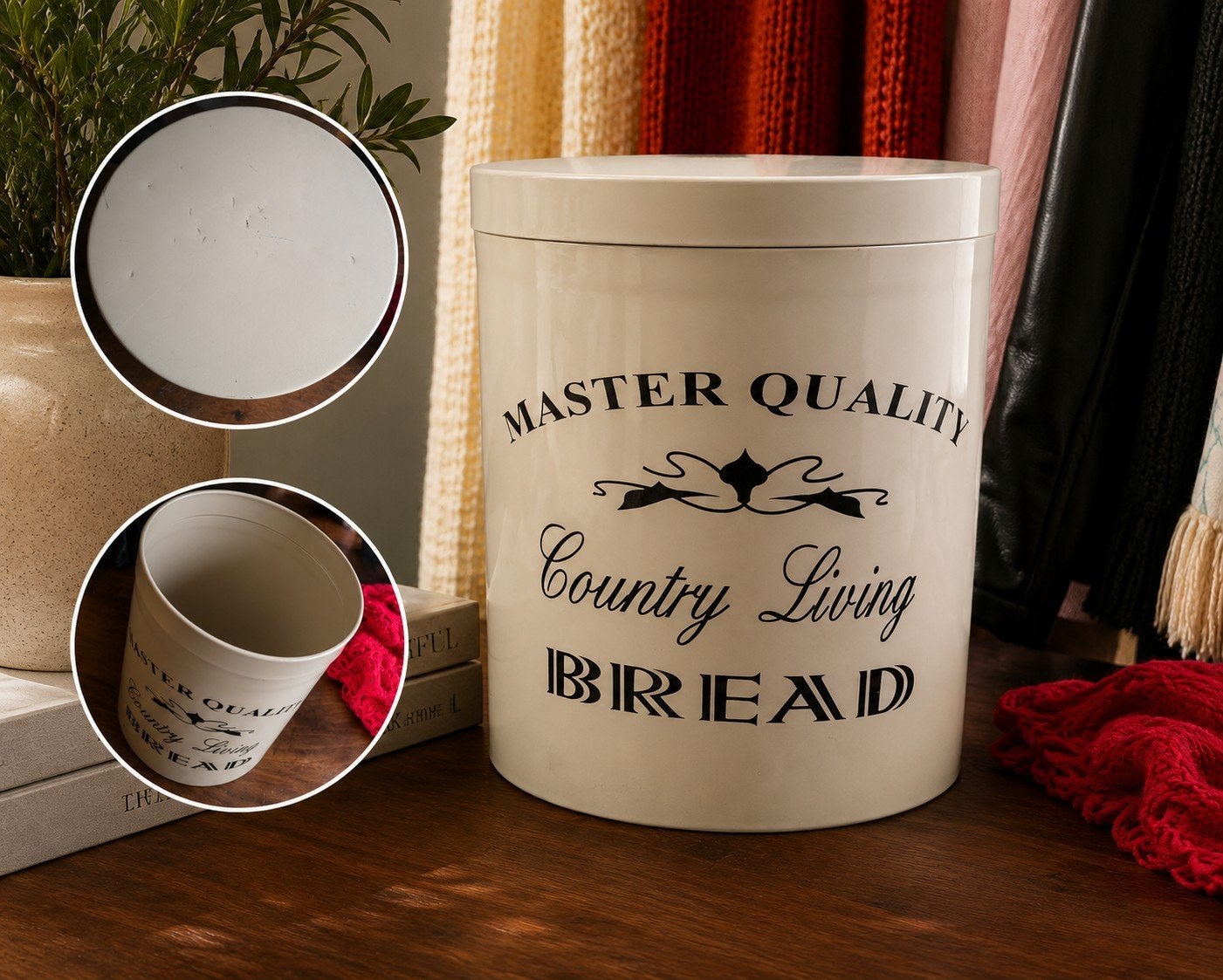 Broodtrommel "Master Quality Country Living Bread", Beige, Gebruikt, Ophalen of Verzenden, Metaal