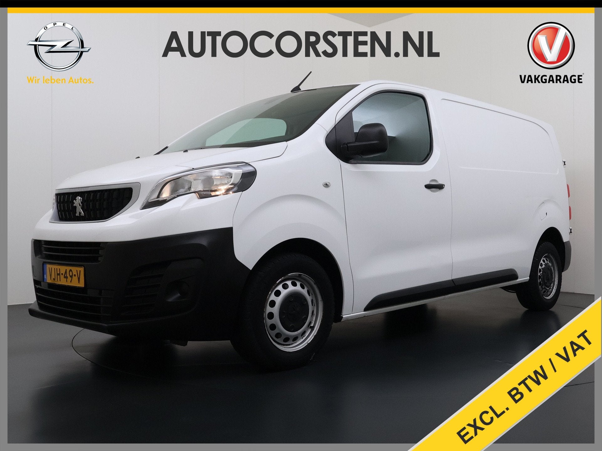 Peugeot Expert 2.0HDI 123pk 3-Pers. Airco Euro 6 Cruise Cont, Voorwielaandrijving, Gebruikt, 4 cilinders, Leder en Stof