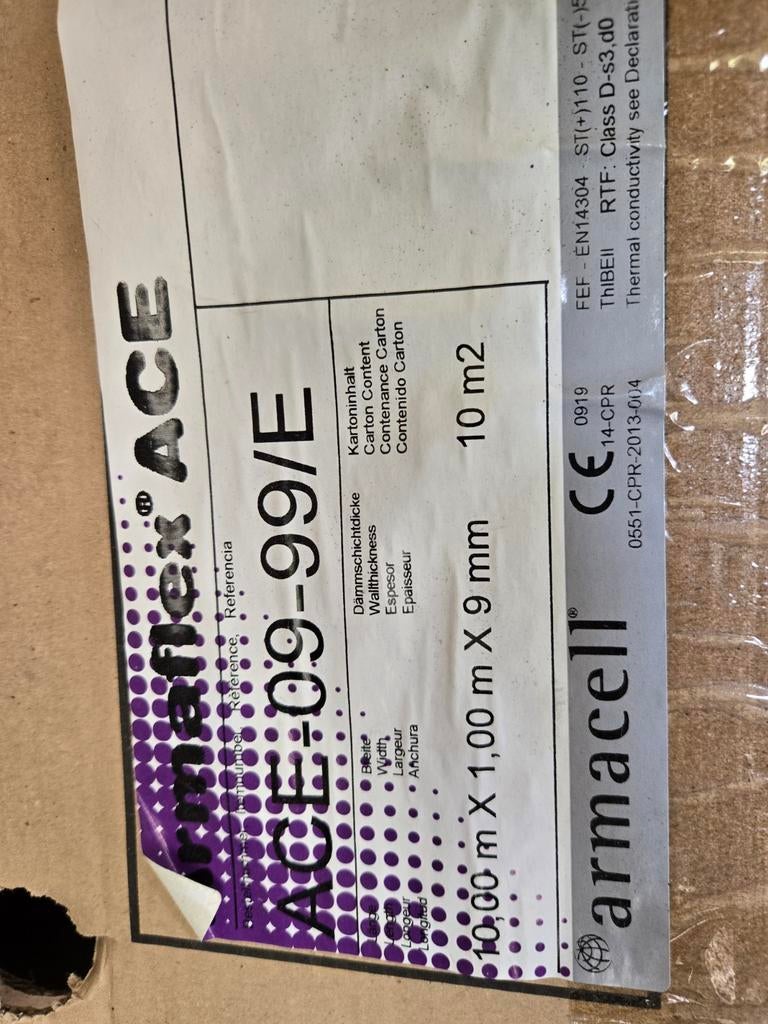 Armacell Armaflex ACE isolatie 9m2 nieuw, Doe-het-zelf en Verbouw, Isolatie en Afdichting, Overige materialen, Nieuw, 5 tot 10 m²