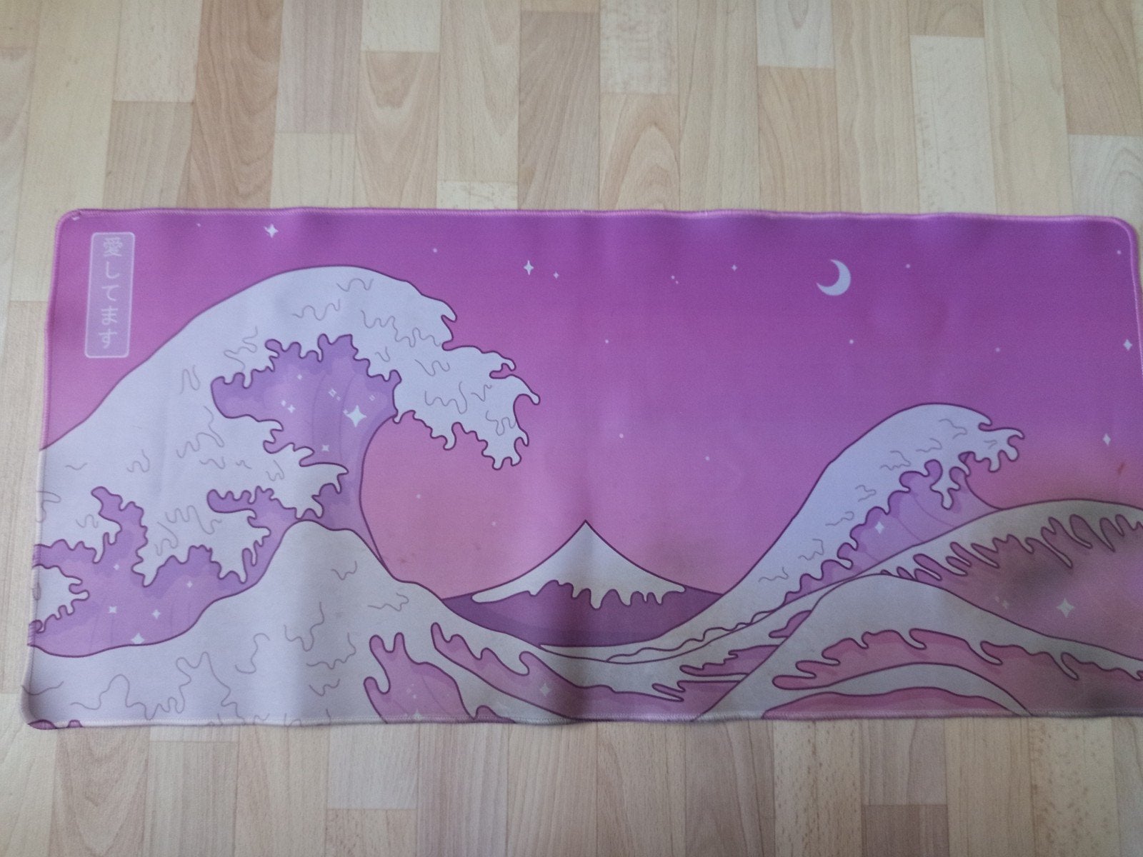 Roze Gaming Muismat met Japanse Golf Print, Computers en Software, Ophalen, Gaming muismat, Zo goed als nieuw, Onbekend