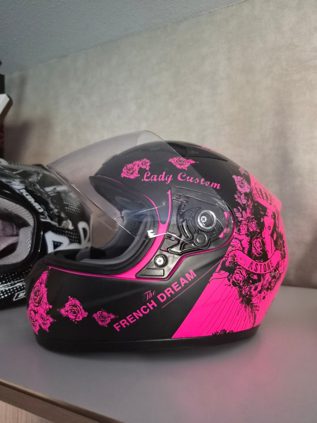 Astone Integraalhelm Zwart/Roze 'The French Dream' Maat YM, Ophalen of Verzenden, Nieuw zonder kaartje, Integraalhelm, Kinderen