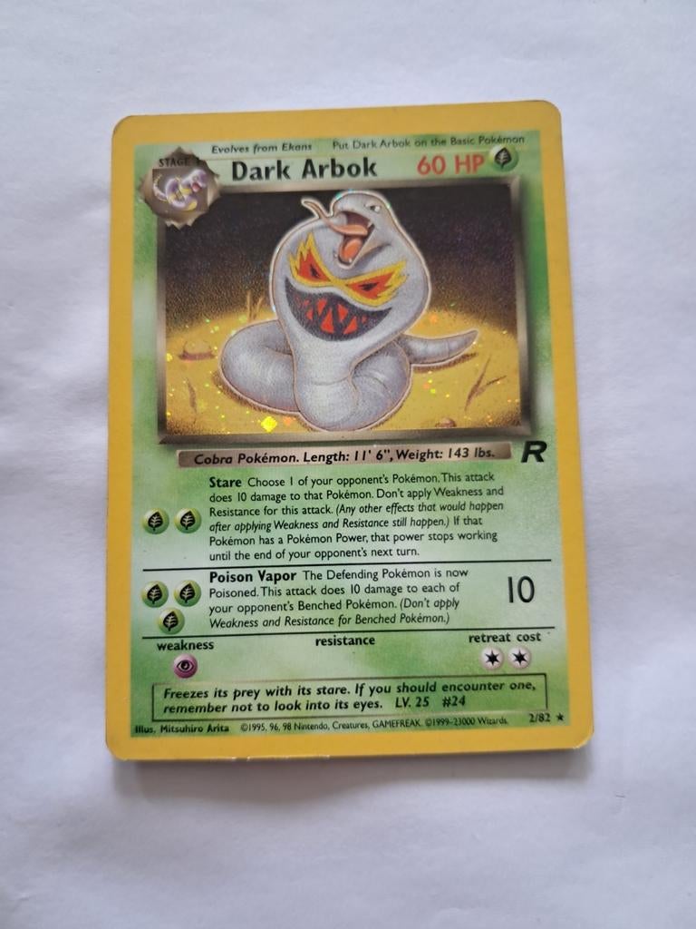 Dark Arbok 2/82 Team Rocket, Ophalen of Verzenden, Zo goed als nieuw, Losse kaart, Foil