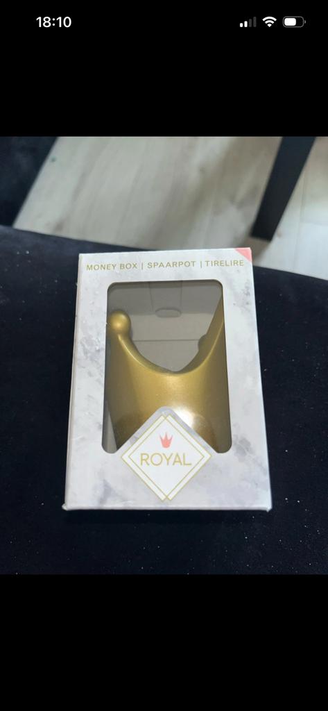 Kroontje spaarpot goud, Ophalen of Verzenden, Nieuw, Kunststof, Overige thema's