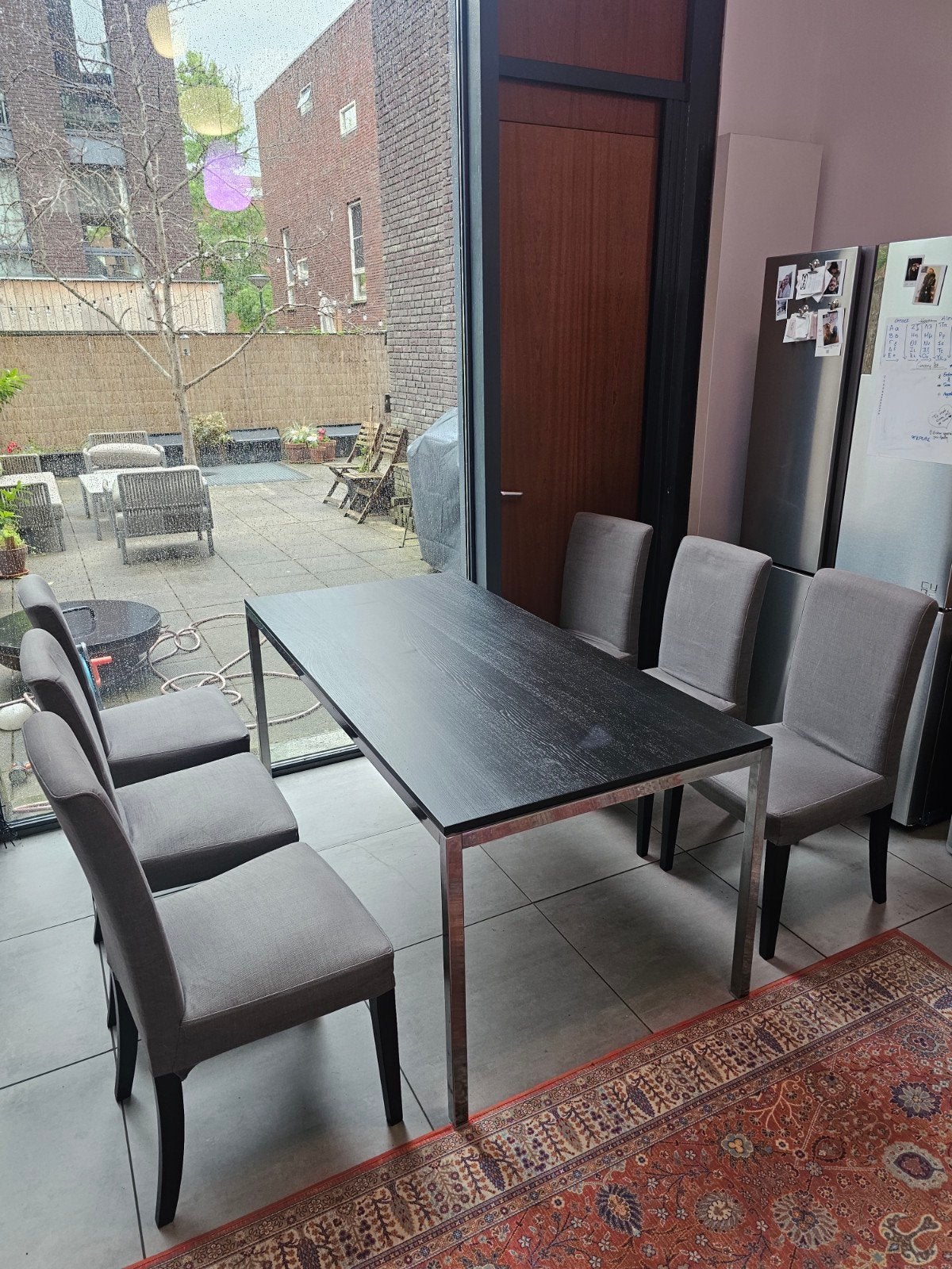 IKEA TORSBY eettafel 180x85 + 6 HENRIKSDAL stoelen – complet, Ophalen, Gebruikt, 50 tot 100 cm, Vijf personen of meer