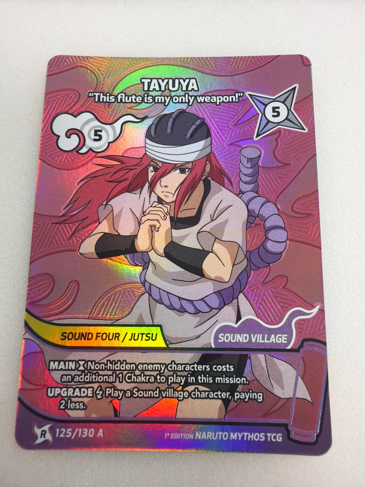 Naruto Mythos TCG Tayuya Foil Kaart - 1st Edition, Ophalen of Verzenden, Zo goed als nieuw, Losse kaart, Foil
