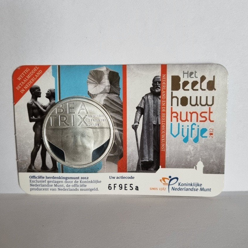 Coincard 5 Euro 2012 - Het Beeldhouwkunst Vijfje – UNC, Ophalen of Verzenden, Koningin Beatrix, Euro's
