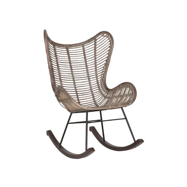 Rotan schommelstoel - Comfortabel en stijlvol, Huis en Inrichting, Ophalen, Bruin, Zo goed als nieuw, Eén