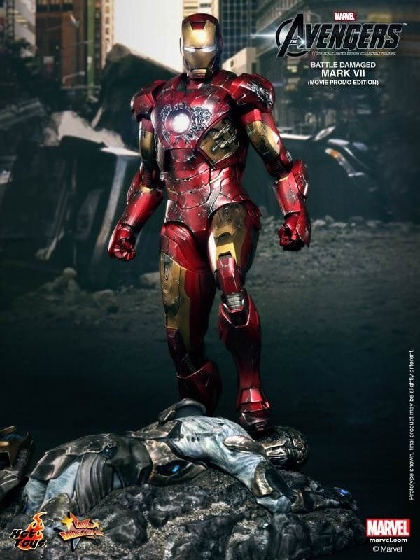 Hot Toys - Iron Man Mark VII (Battle Damaged Version), Ophalen, Zo goed als nieuw