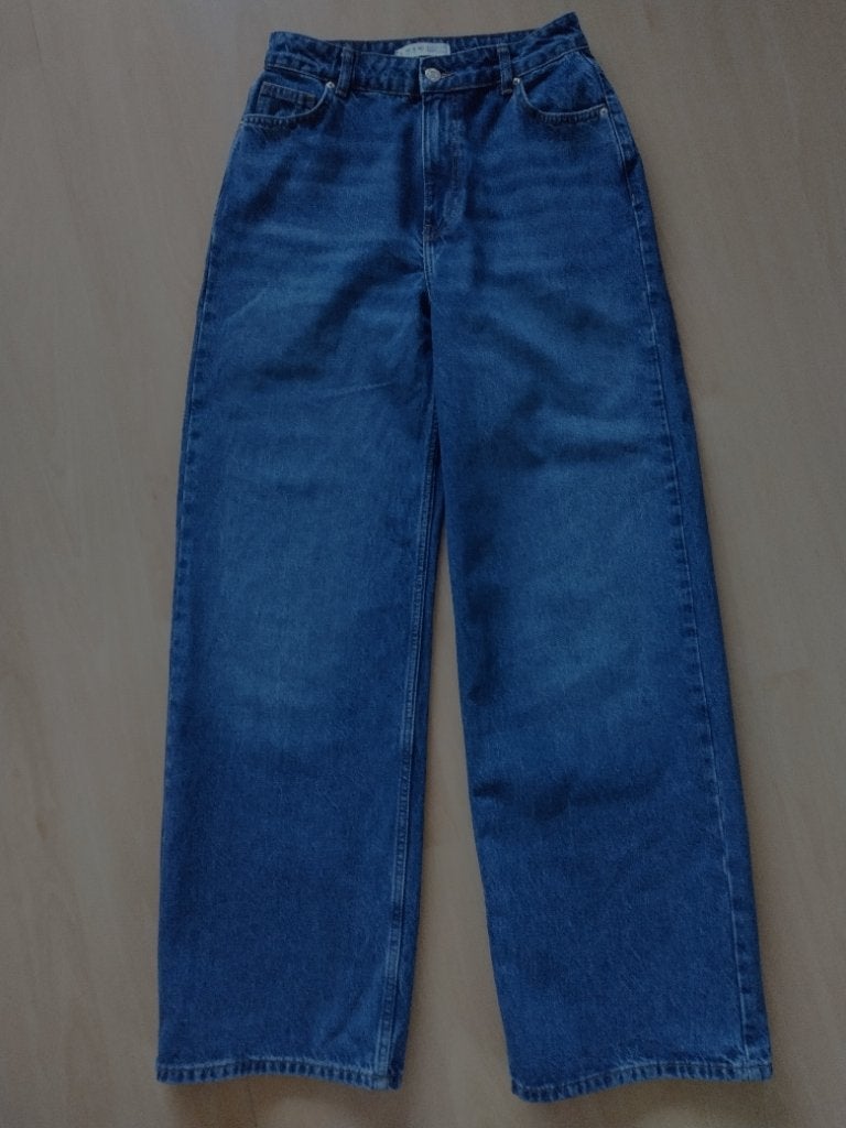 Jeans met wijde pijp maat 36, Blauw, Nieuw, Ophalen of Verzenden, Maat 36 (S)