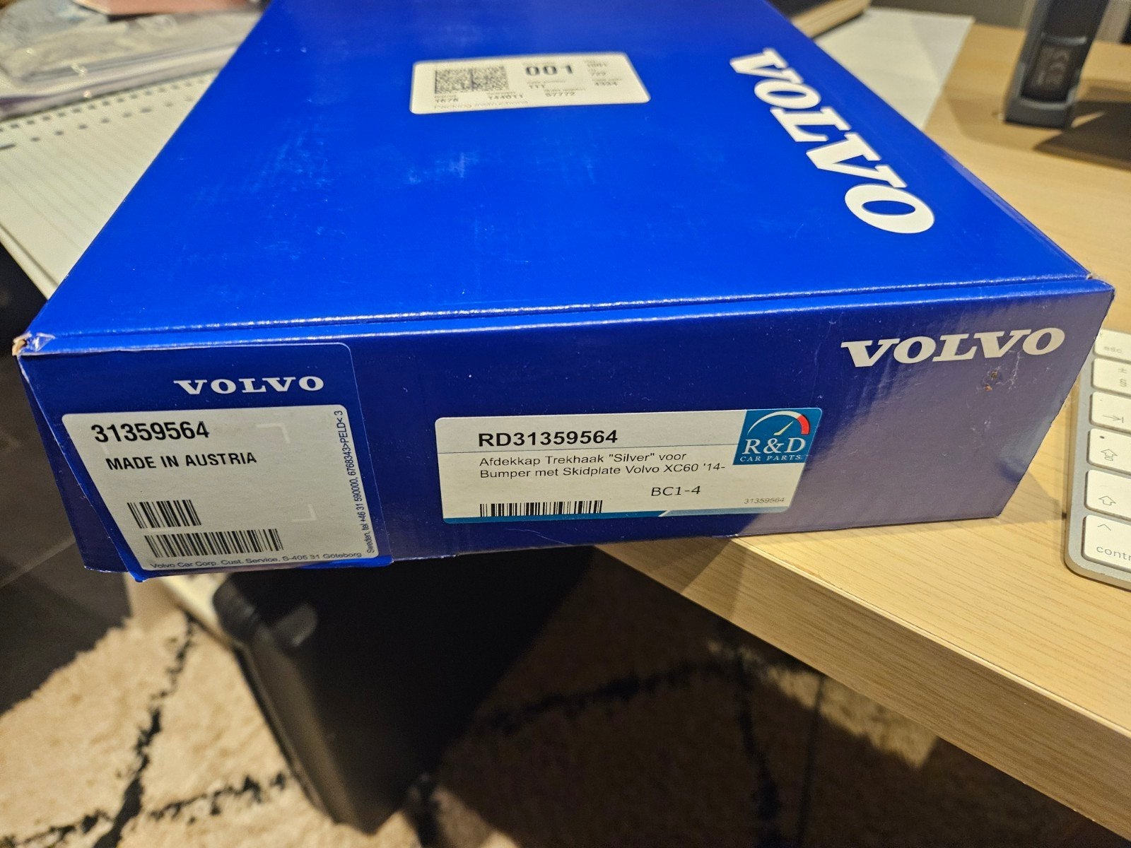 Volvo XC60 vanaf 2014, trekhaak afdek kapje 31359564, Ophalen of Verzenden, Nieuw