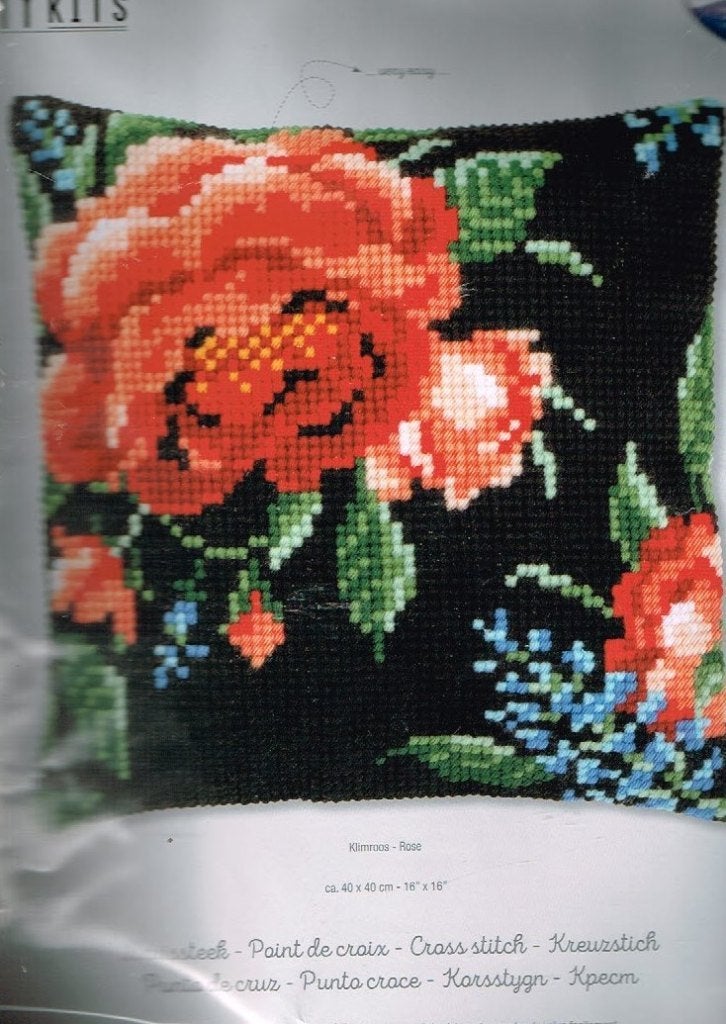 Cado vervaco borduurpakket  kussen  KLIMROOS, Ophalen of Verzenden, Nieuw, Handborduren, Borduurpakket