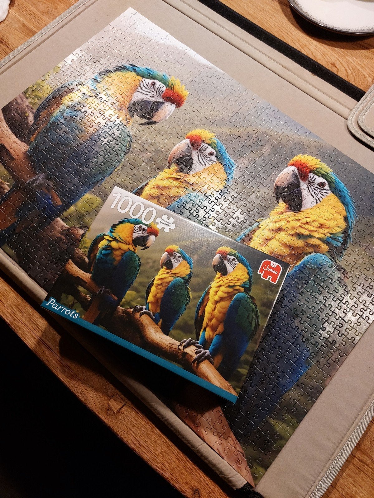 Jumbo Legpuzzel Papegaaien 1000 stukjes eventueel ruilen, Ophalen, 500 t/m 1500 stukjes, Zo goed als nieuw, Legpuzzel