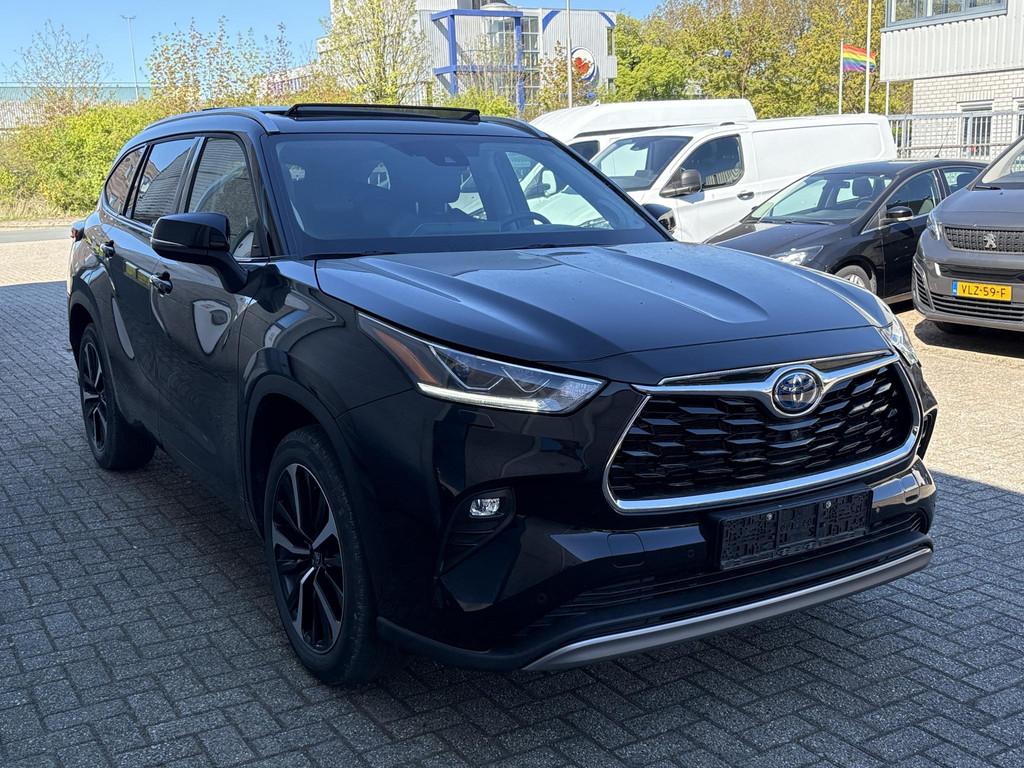 Toyota Highlander 2.5-l Hybrid Luxury | VOL! | Pano | Stoel-, Auto's, Stof, Gebruikt, 7 stoelen, Zwart