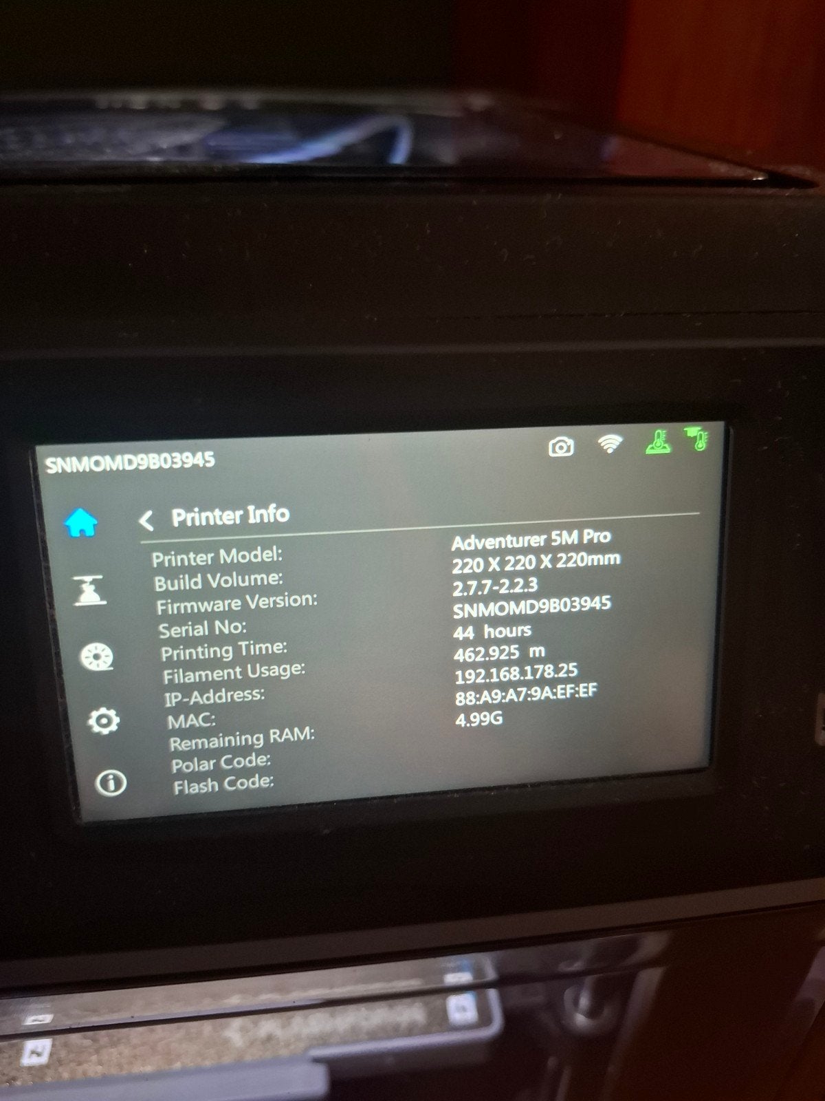 Flashforge Adventurer 5M Pro 3D Printer - Zo goed als nieuw, Ophalen, Flashforge, Zo goed als nieuw, Filament
