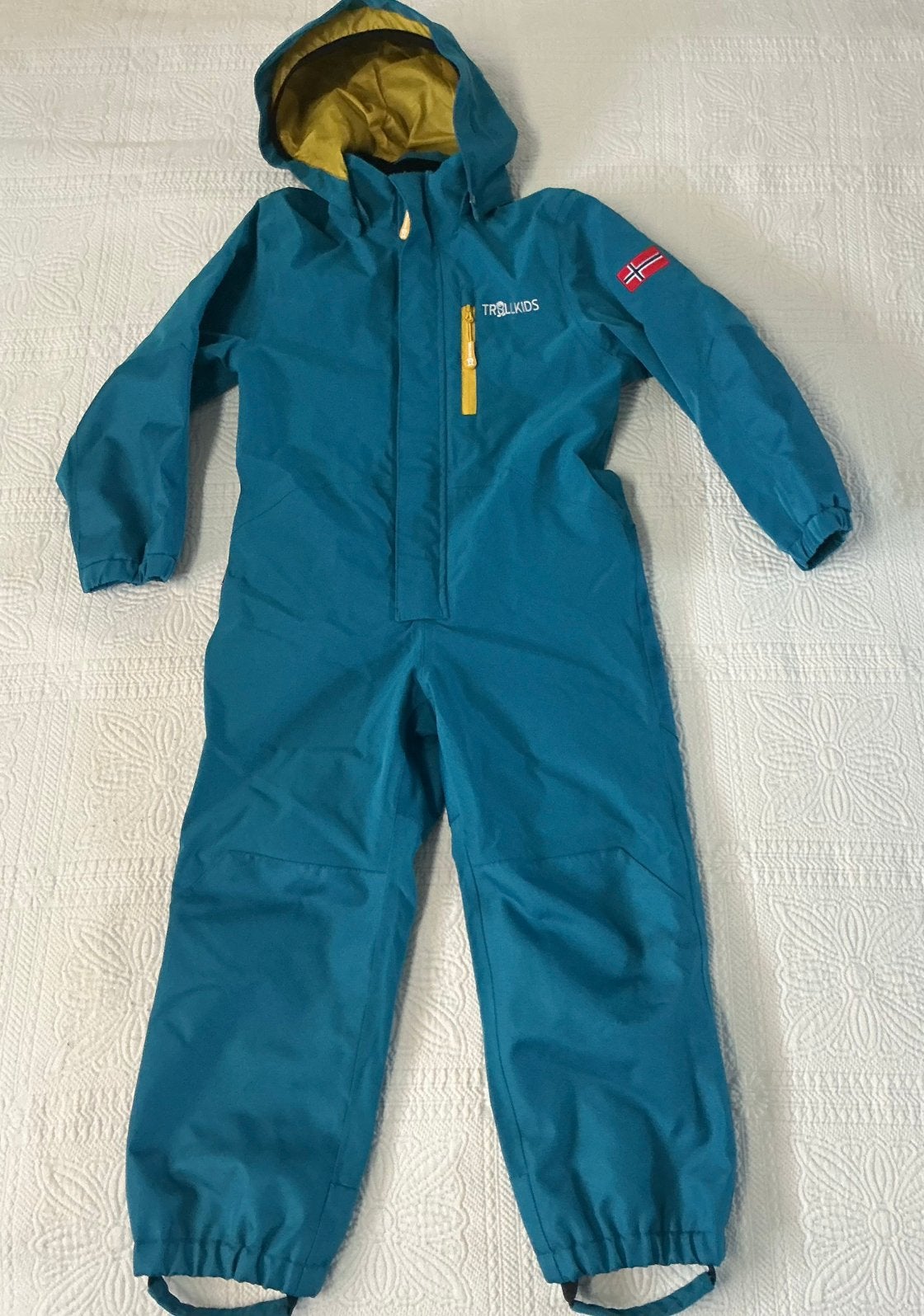 Trollkids Bergen outdoor Overall / regenpak ZGAN maat 116, Caravans en Kamperen, Regenkleding, Ophalen of Verzenden, Zo goed als nieuw