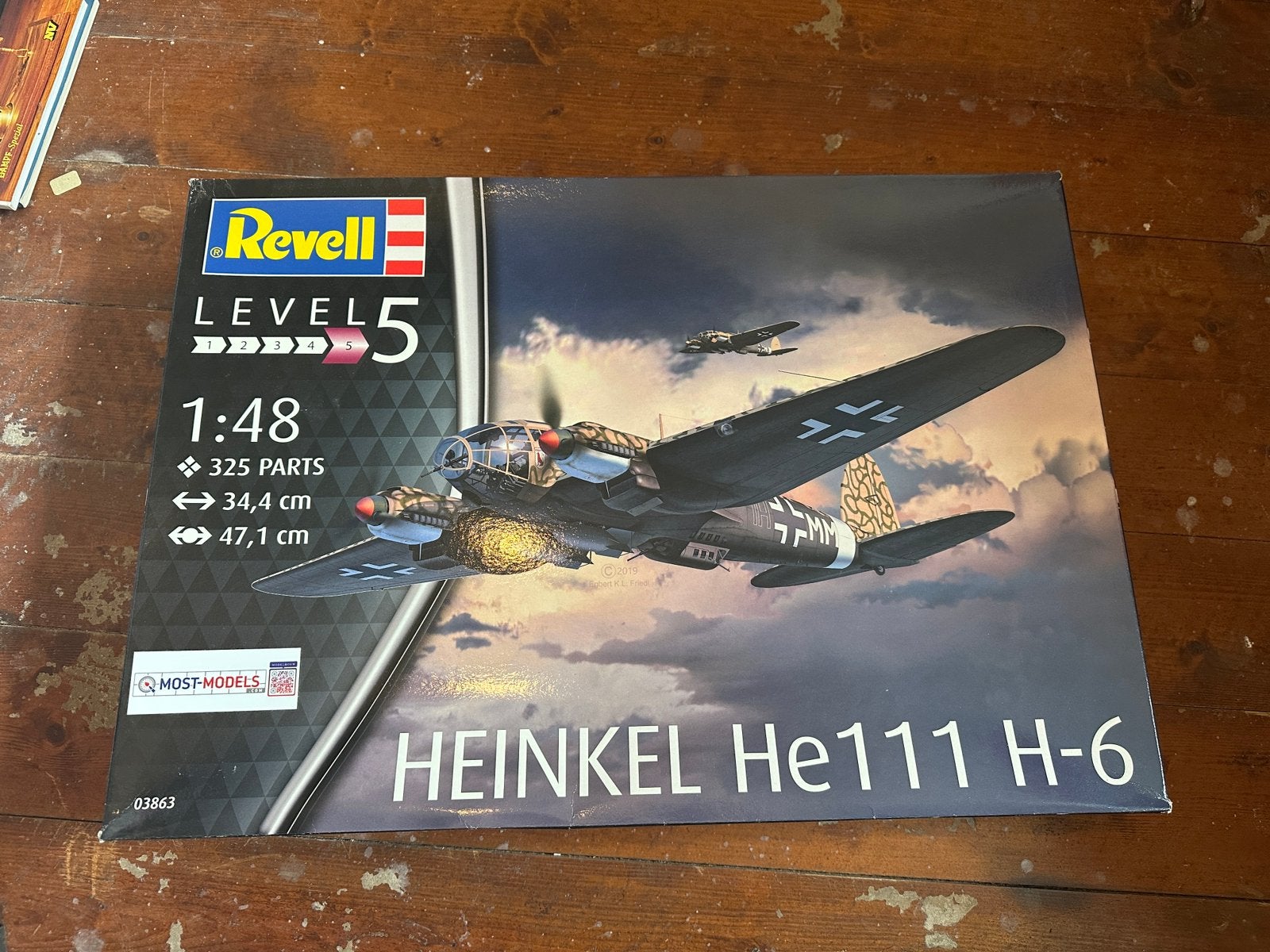 Revell Heinkel He 111 H-6, schaal 1:48, kitnummer 03863., Ophalen of Verzenden, Zo goed als nieuw, Groter dan 1:72, Revell
