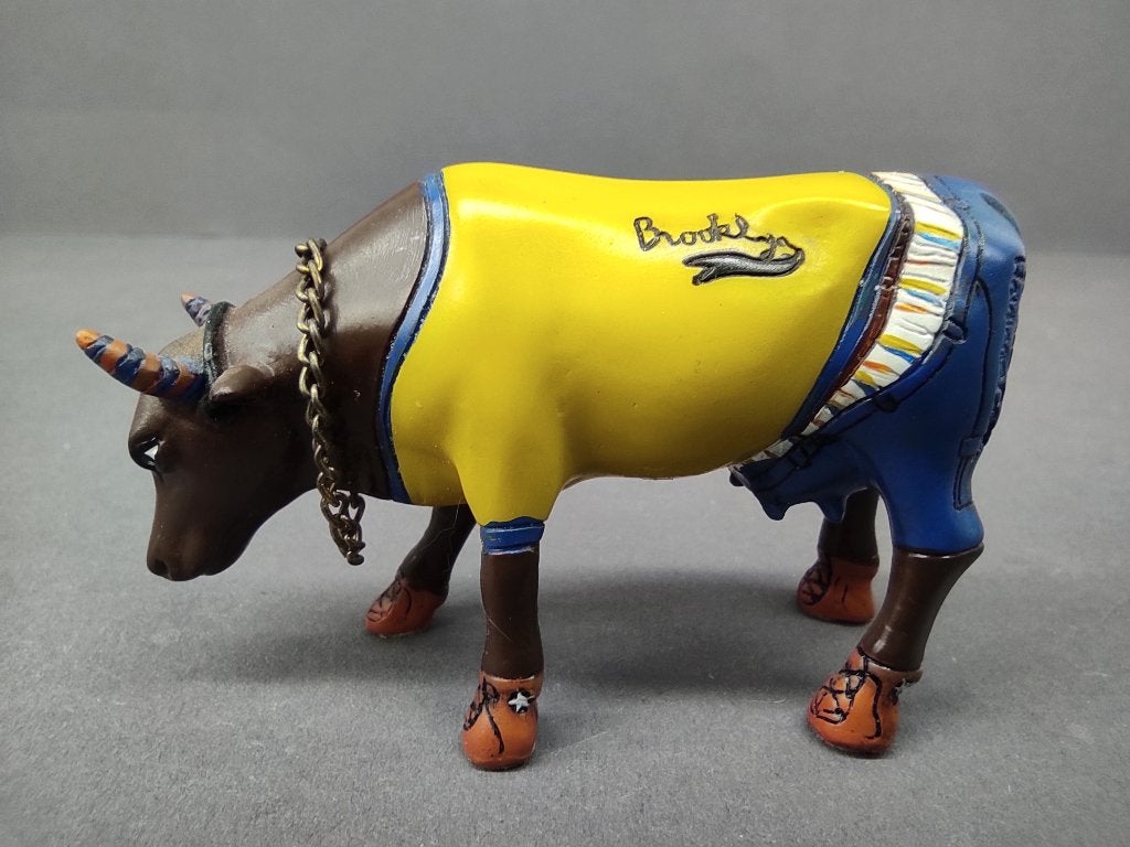 CowParade Koe “Hip Hop Moosic” SMALL (zeer zeldzaam), Ophalen of Verzenden, Beeld, Meerkleurig, Handgemaakt