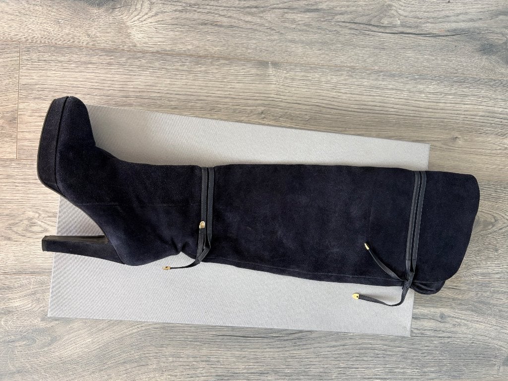 Over the knee high heel laars blauw, Kleding | Dames, Schoenen, Hoge laarzen, Blauw, Ophalen of Verzenden, Zo goed als nieuw