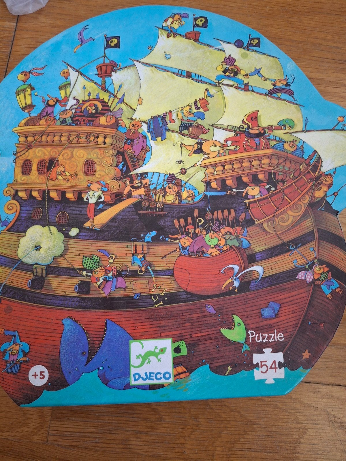 Djeco Piratenschip Puzzel 54 stukjes, Kinderen en Baby's, Speelgoed | Kinderpuzzels, Ophalen of Verzenden, Meer dan 50 stukjes