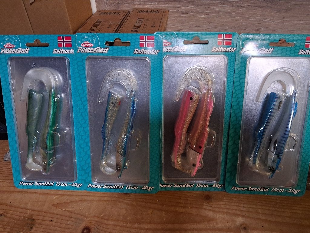 4 verpakkingen...Power Sandeel (Berkley) 15cm/40 grams..., Tinstraat, Overige typen, Nieuw, Ophalen of Verzenden