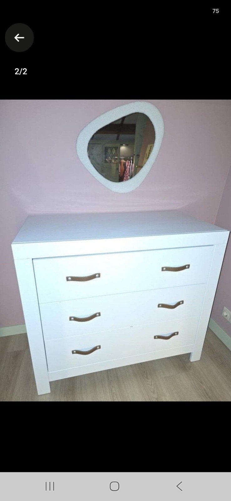 Wit ledikant en commode voor babykamer, Ophalen, Gebruikt, Ledikant