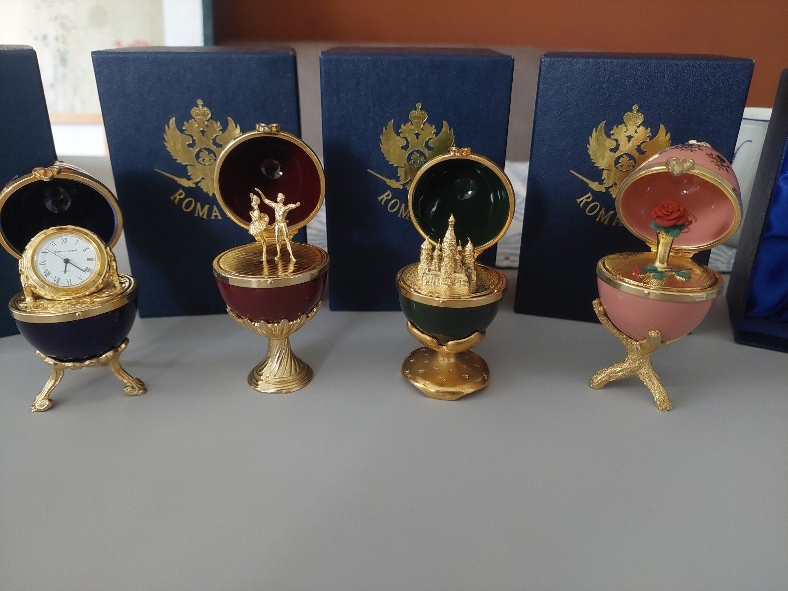 Set van 4 Faberge-stijl sieraden/snuffeldoosjes, Ophalen of Verzenden