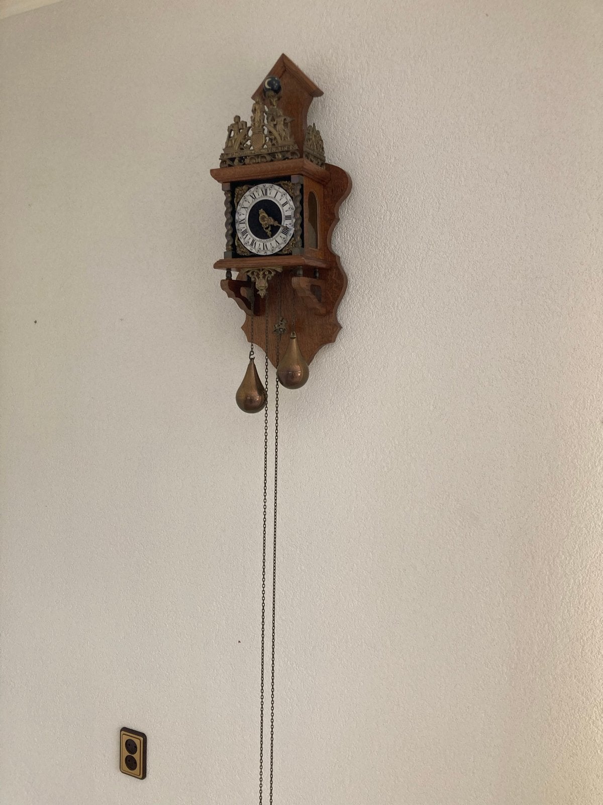 Antieke Friese Staartklok - Prachtig Houten Wandklok, Ophalen of Verzenden