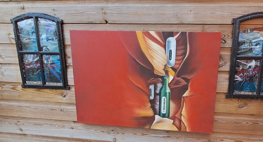 Heineken canvas schilderij, Ophalen of Verzenden, Nieuw, Reclamebord, Plaat of Schild, Heineken