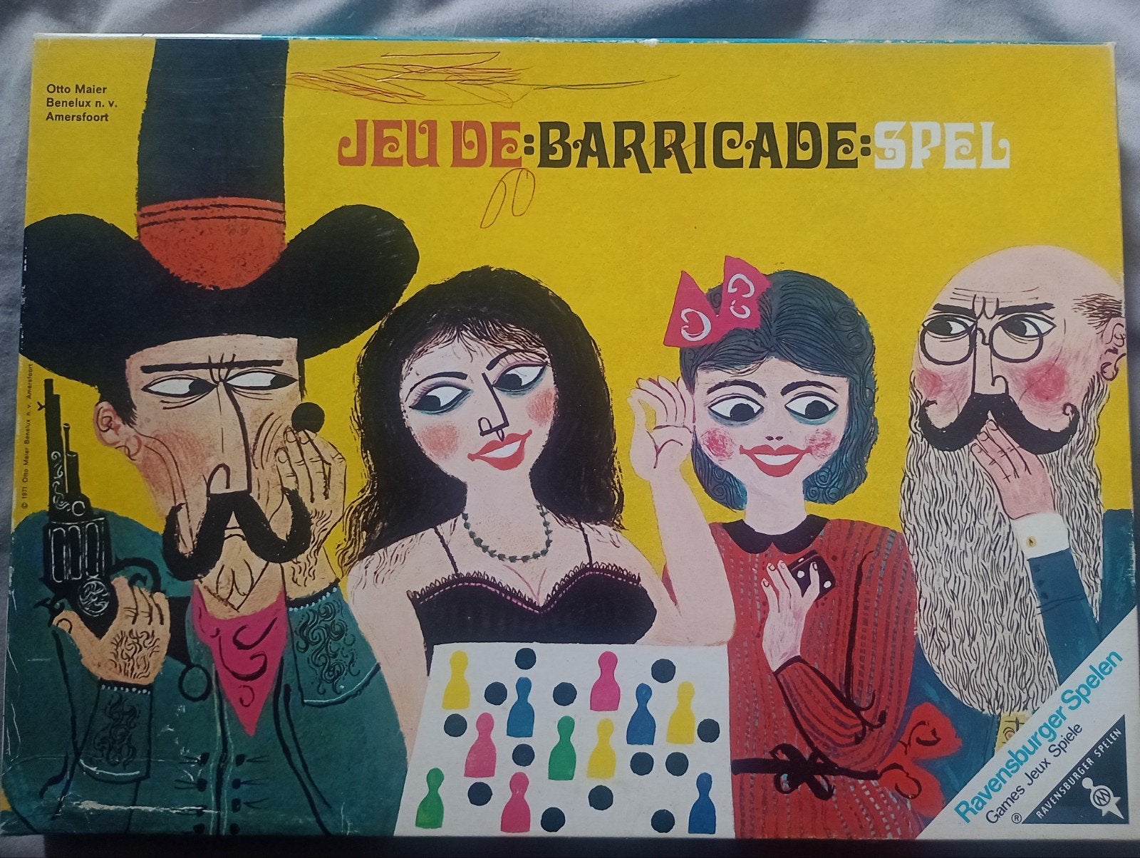 Jeu de Barricade Spel - Vintage Ravensburger Bordspel, Hobby en Vrije tijd, Drie of vier spelers, Ophalen of Verzenden, Gebruikt