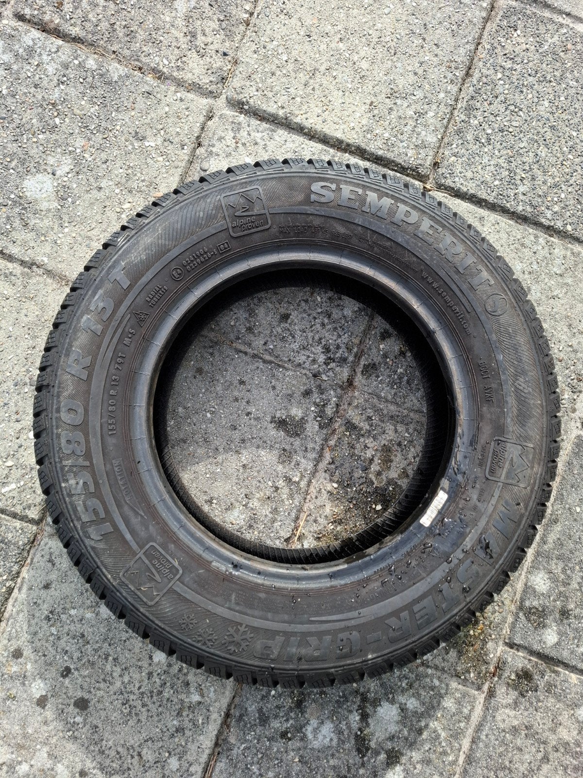4 banden 185/55 R 13 97T Semperit Master grip, Ophalen, Zo goed als nieuw