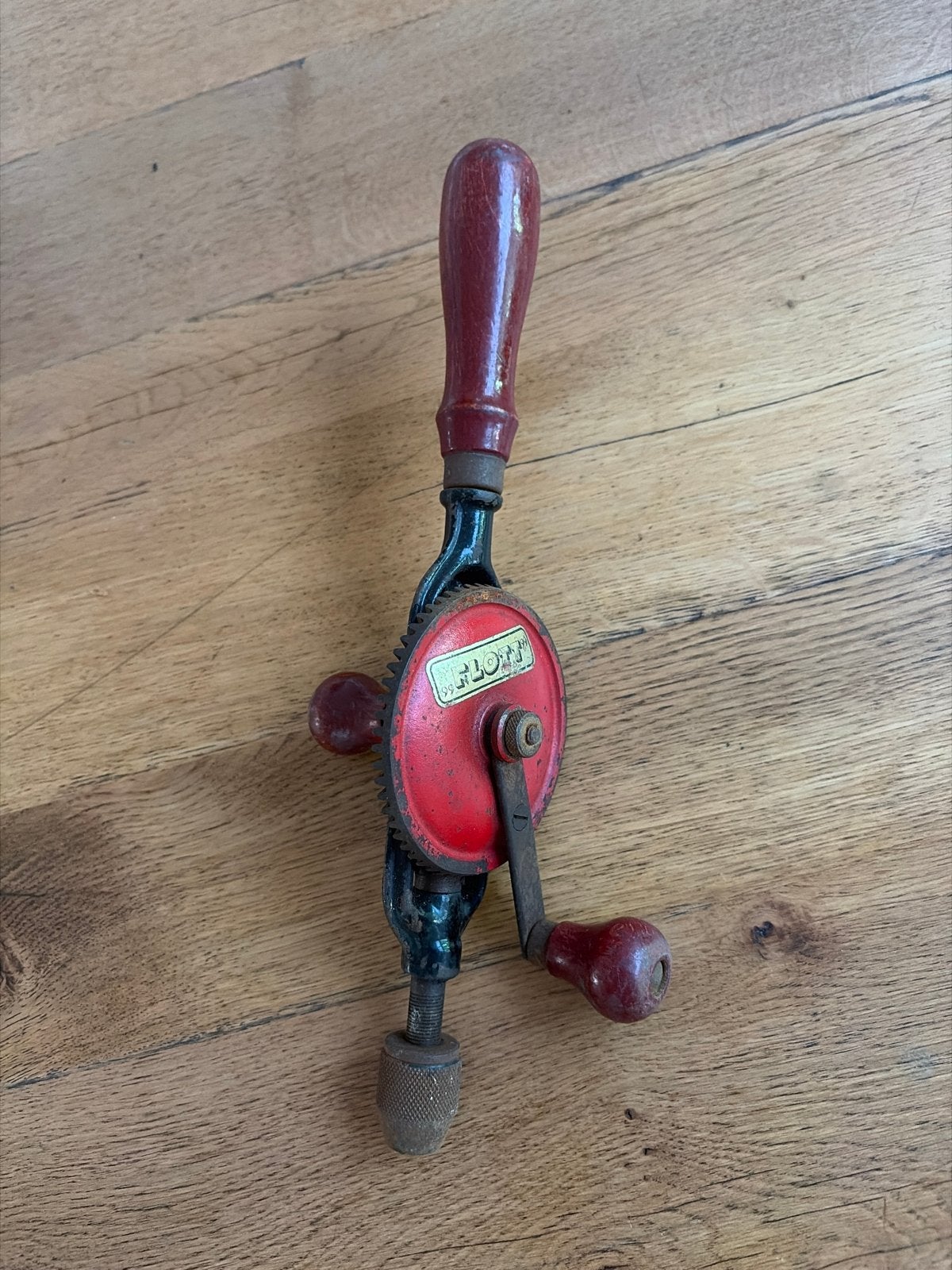 Vintage handboor - Oude boor met houten handvat, Antiek en Kunst, Ophalen of Verzenden