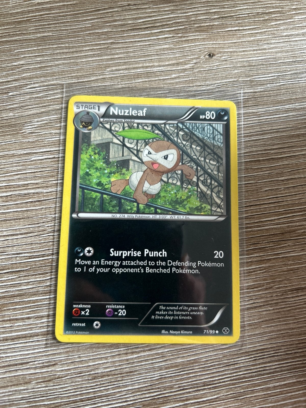 Nuzleaf Pokémon Kaart - Stage 1 - 2012, Ophalen, Gebruikt, Losse kaart