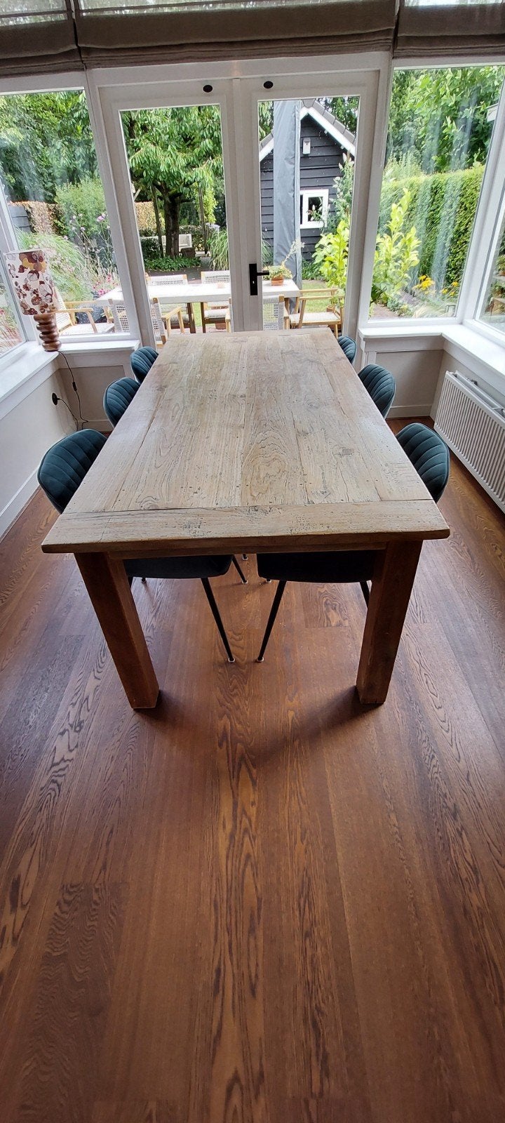Robuuste Teak houten  Eettafel - Perfect voor van alles..., Ophalen, 100 tot 150 cm, Landelijk, Robuust, Teakhout