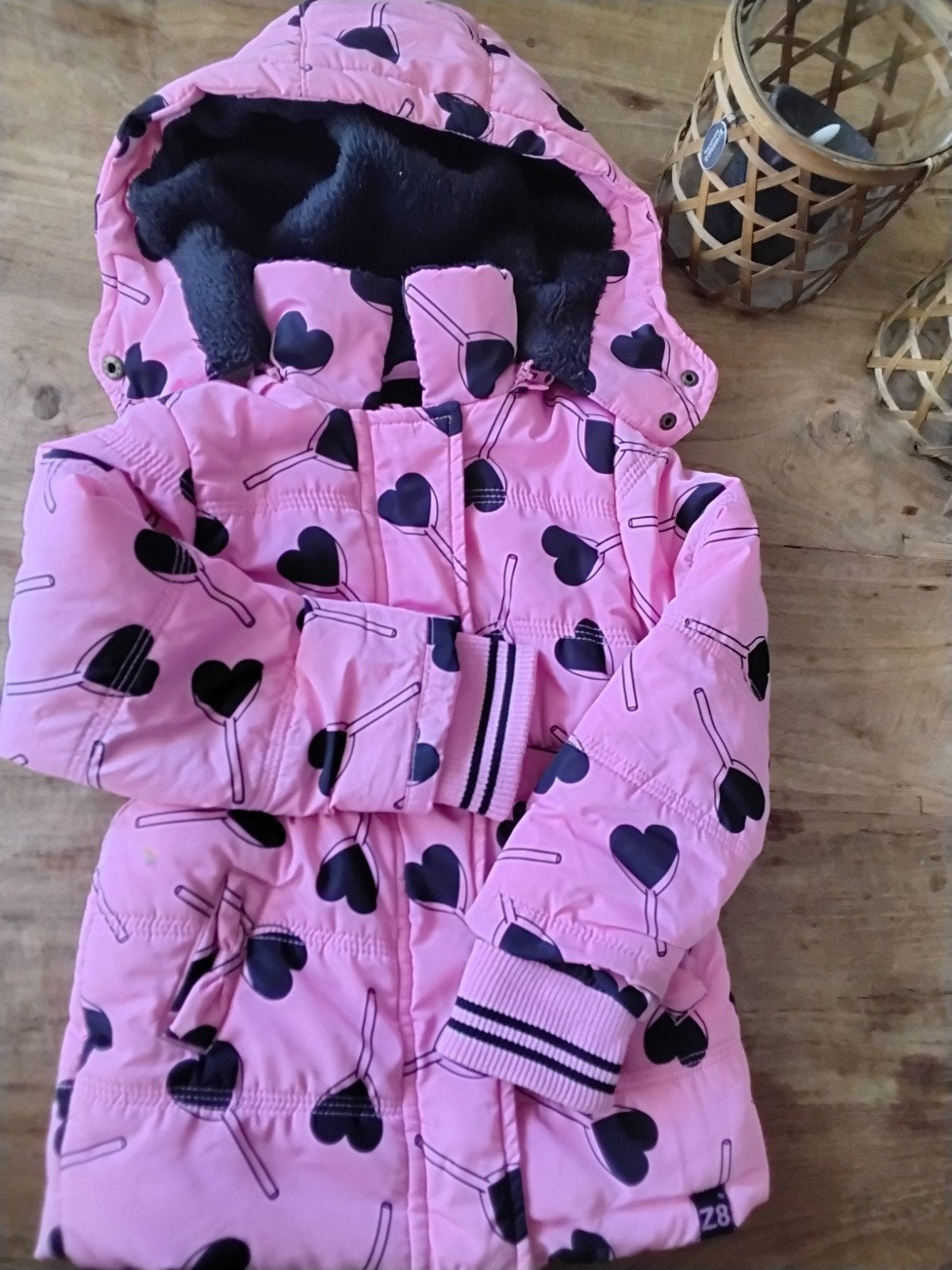 Z8 Girls Roze Jasje met Hartjes - Maat 92/98, Gebruikt, Meisje, Ophalen of Verzenden, Jas