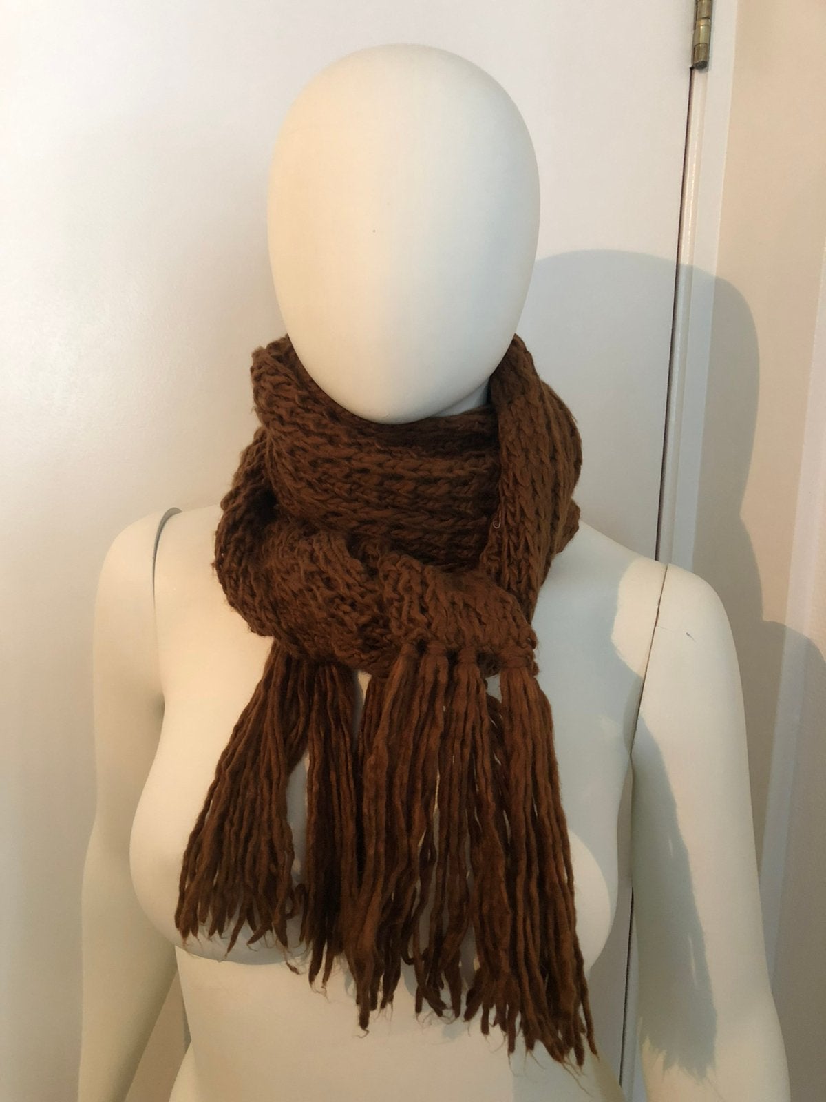 Zara shawl sjaal bruin breisel stretch gebreid, Ophalen of Verzenden, Zo goed als nieuw, Maat 46/48 (XL) of groter, Sjaal