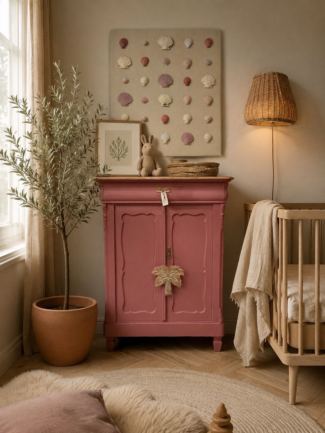 Biedermeier meidenkast linnenkast buffetkast commode roze, Ophalen, 50 tot 70 cm, 105 cm of meer, Nvt