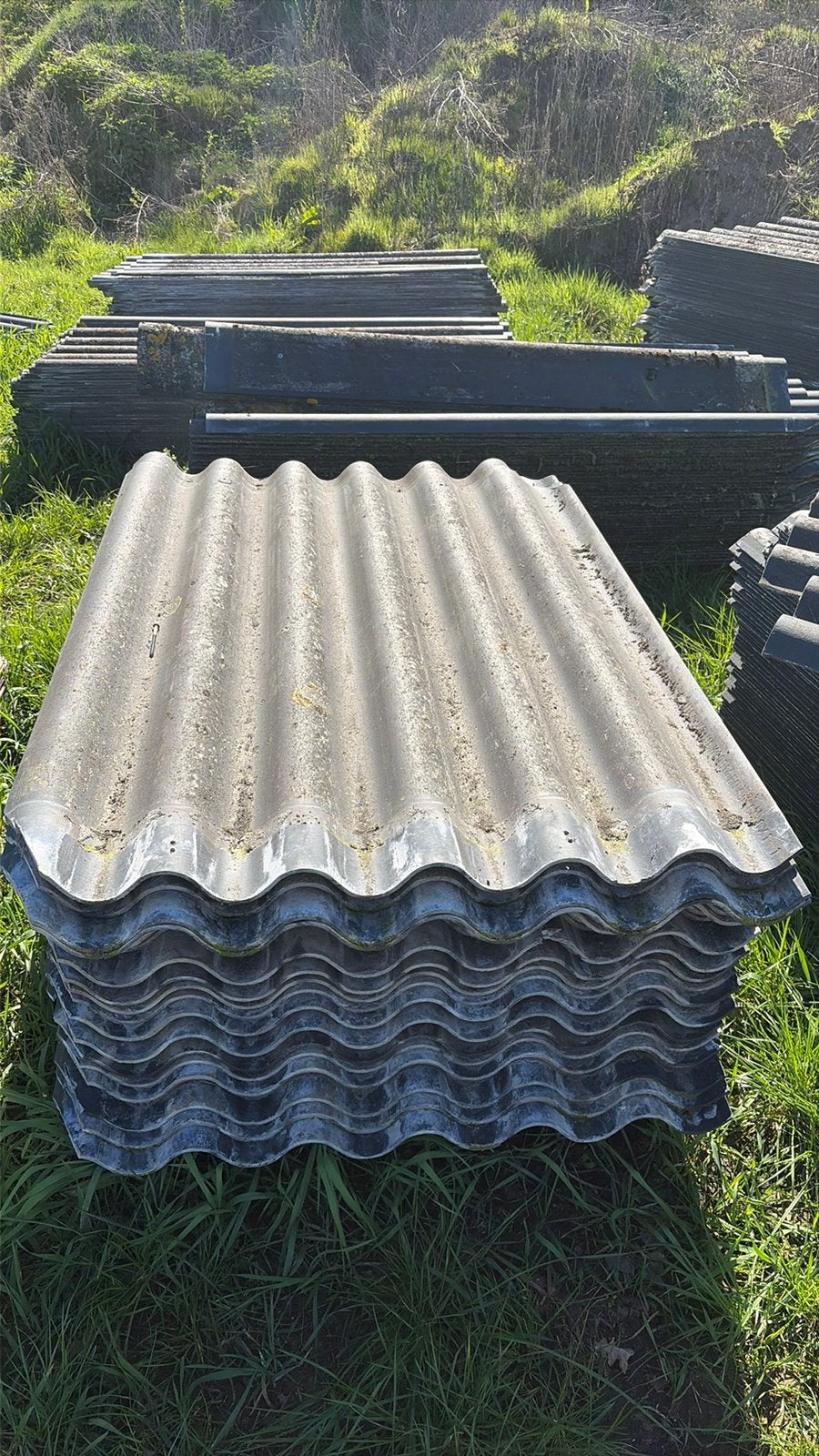 Golfplaten asbestvrije vezelcement platen, Ophalen, Zwart, Zo goed als nieuw, 15 m² of meer