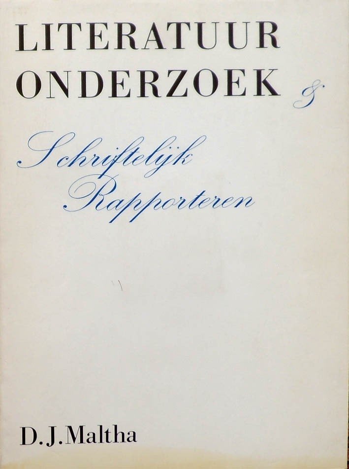LITERATUUR  ONDERZOEK - Schriftelijk rapporteren, Ophalen of Verzenden, Alpha, Zo goed als nieuw, HBO