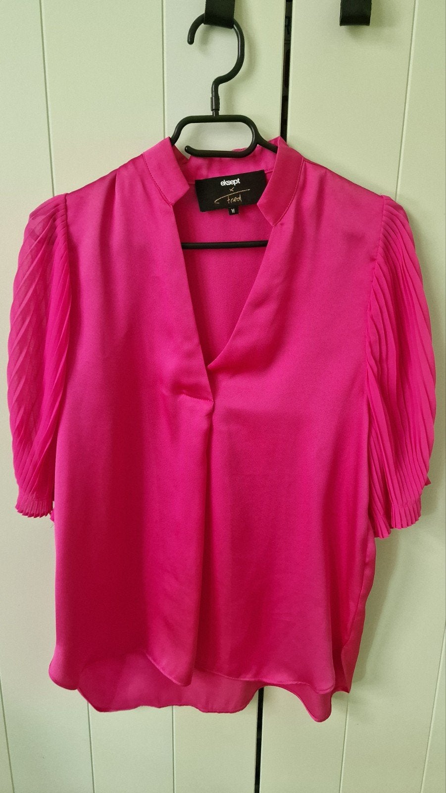 Shoeby by Fred van Leer Roze blouse met  plooien - Maat M, Maat 38/40 (M), Eksept x Fred, Ophalen of Verzenden, Zo goed als nieuw