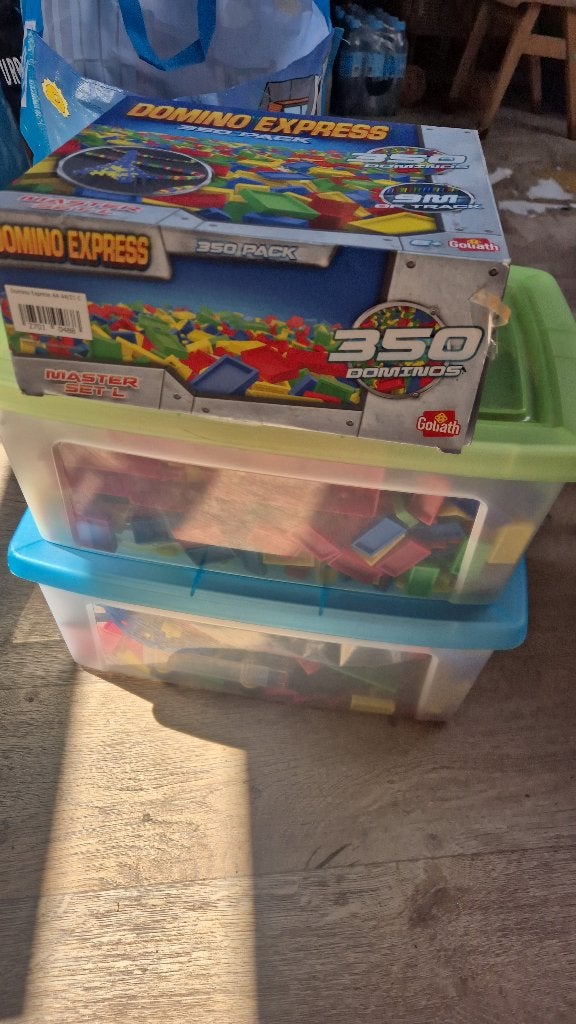 Domino Express Master Set met 3 dozen stenen en accessoires, Ophalen of Verzenden, Gebruikt, Overige merken
