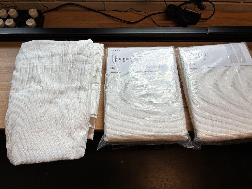 3 paar geluidsabsorberende gordijnen wit 145cmx300cm, Ophalen, 100 tot 150 cm, 200 cm of meer, Wit