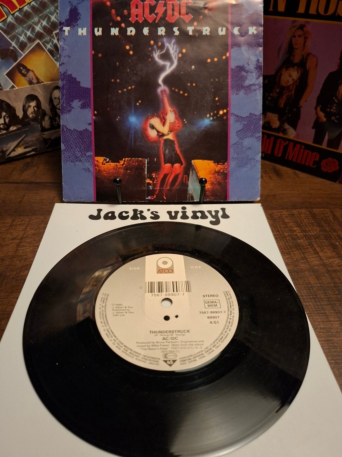 AC/DC - Thunderstruck 7 inch single (1990), Hard Rock, 7 inch, Ophalen of Verzenden, Zo goed als nieuw