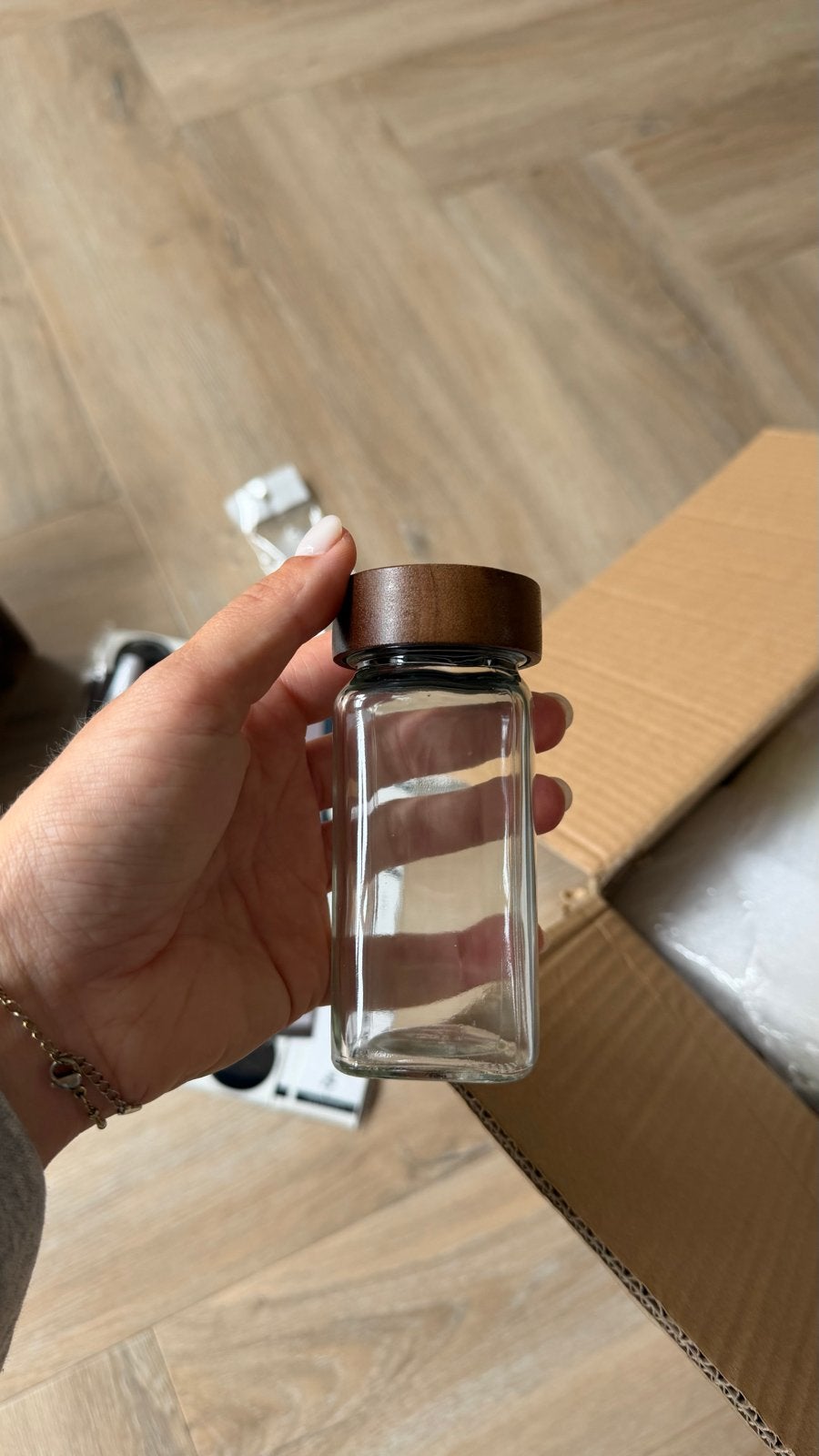 Kruidenrekje met glazenpotjes, Huis en Inrichting, Keuken | Keukenbenodigdheden, Nieuw, Ophalen of Verzenden, Meerkleurig, Glas