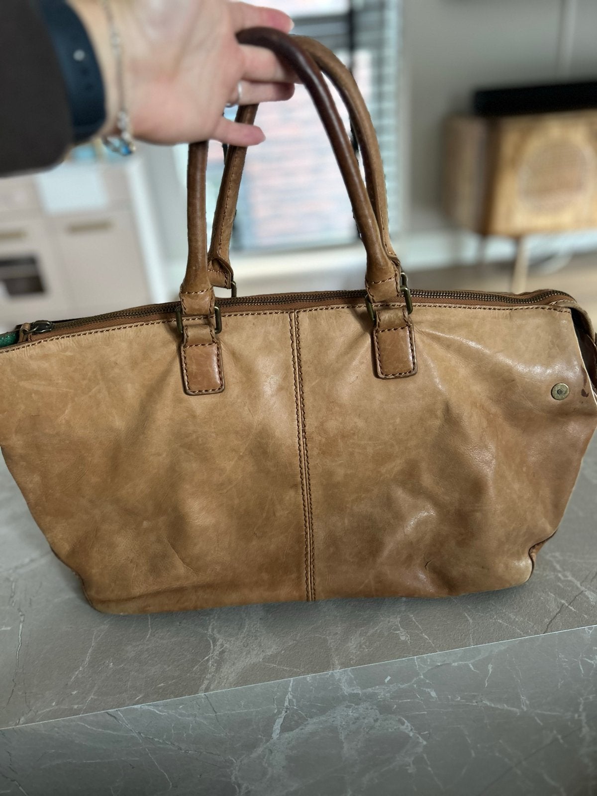 Liebeskind Berlin Handtas - Cognac Leer, Ophalen of Verzenden, Gebruikt, Bruin, Handtas