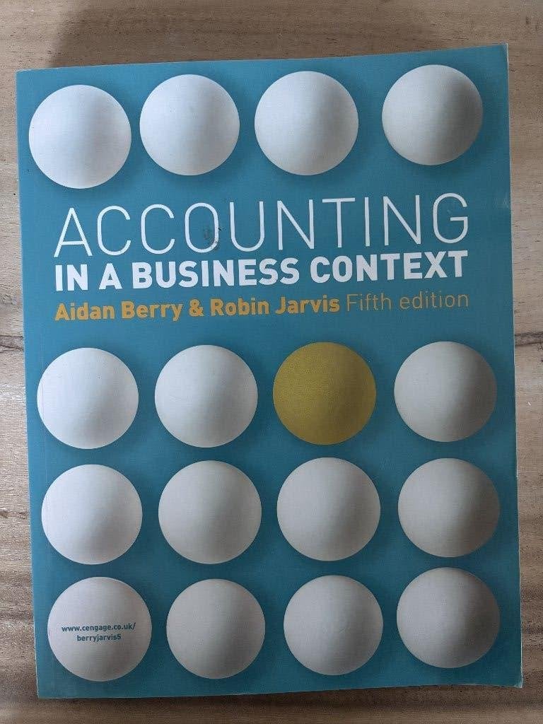 Accounting in a business context - textbook, Ophalen of Verzenden, Alpha, Zo goed als nieuw, Niet van toepassing