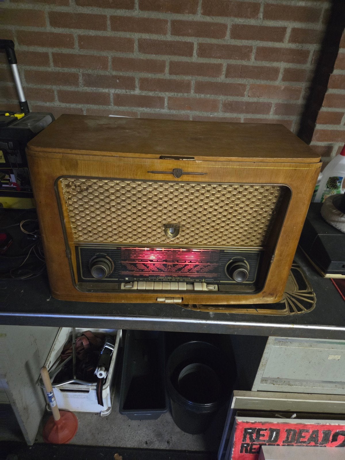 Vintage buizenradio - Philips - Jaren '50, Ophalen of Verzenden, Gebruikt, Radio
